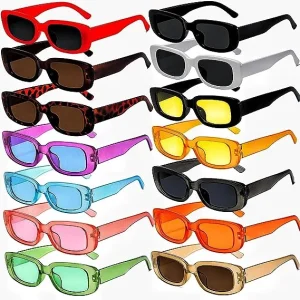 Custom Rectangle Sunglasses for Women Retro 90's Vintage Fashion Narrow Square Frame UV400 Protection Gafas De Moda