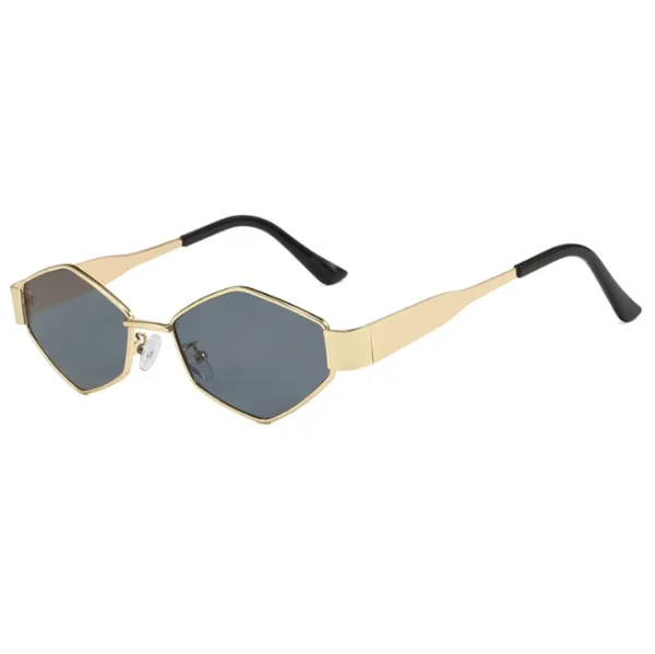 Polygonal Glasses for Men and Women Vintage Rhombus Fashion Sun Glasses Unique Metal Frame Punk Shades - Image 4
