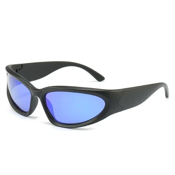Y2K Wrap Around Fashion Sunglasses for Women Men Oval Dark Futuristic Sun Glasses UV400 Outdoor Sport  Polarized Sunglasses - Image 6