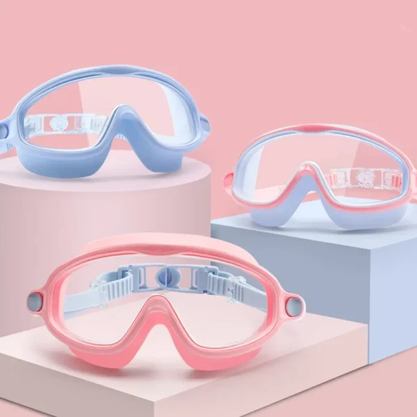 Swimming Glasses Wide View Frame Eyewear Anti Scratch Colorful Anti UV Mirrored Swimming Goggles for Kids 3-15