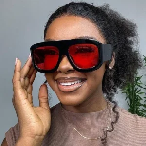 Oversized Square Sunglasses Women Fashion Thick Big Frame Sun Glasses UV Protection Female Eyewear