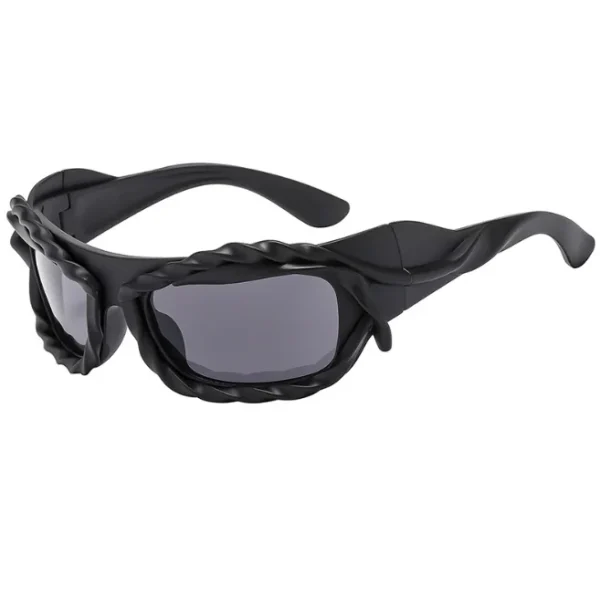 Punk Twisted Sunglasses Men Women Hip Hop Y2K Sun Glasses Male Streetwear Shades Futuristic Eyewear - Image 2