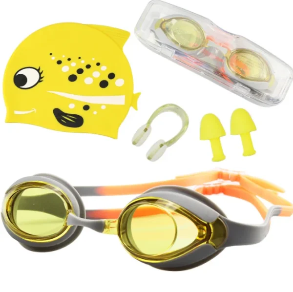 High Quality Swim Goggles Anti-fog Eye protection Large Frame Goggles Comfortable Silicone Ear Plugs Swimming Goggles for Kids - Image 3