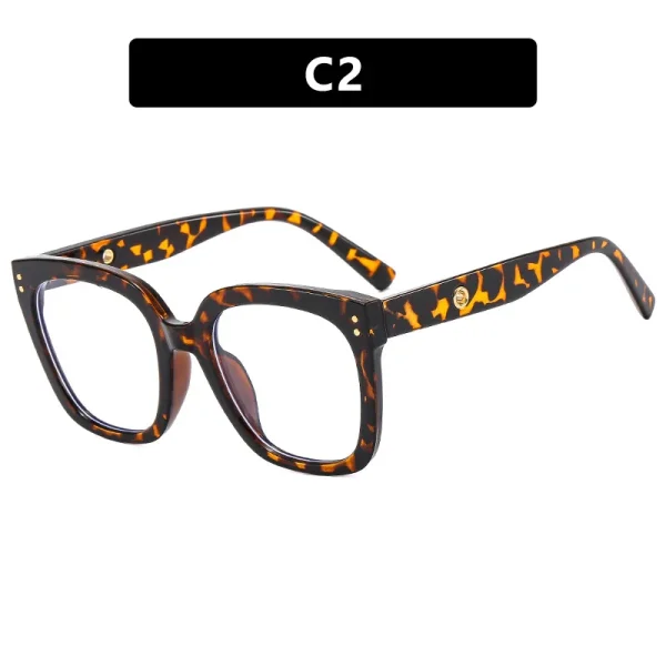 234 Newest Big Square Glasses Frame Designer Rivet Anti Blue Light Glasses Women Trendy Eyeglasses Frame for Prescription - Image 4