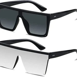 One-piece Lens High Quality Big Frame Sunglasses Shades for Women square Sunglasses Pc Unisex Uv400 Sun Glasses Custom logo