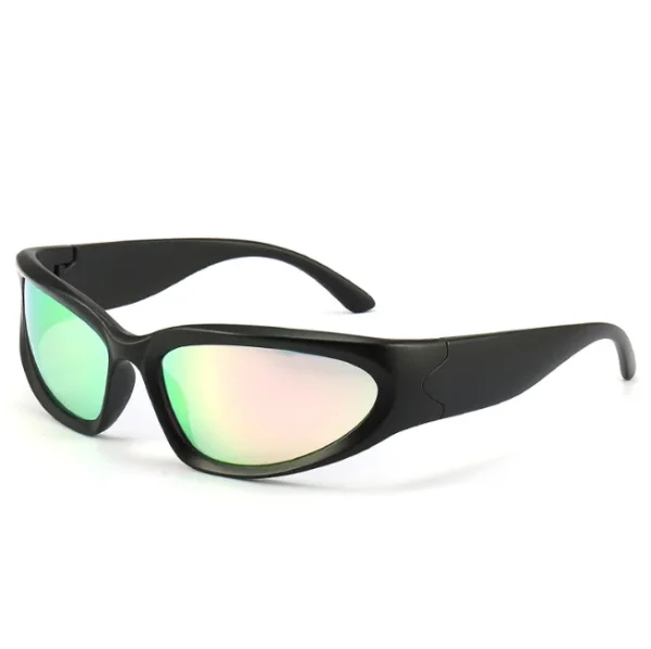 Y2K Wrap Around Fashion Sunglasses for Women Men Oval Dark Futuristic Sun Glasses UV400 Outdoor Sport  Polarized Sunglasses - Image 5