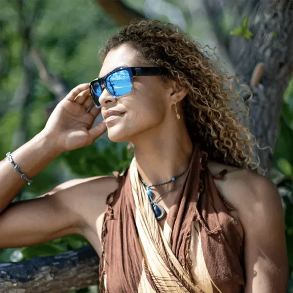 LMA Top Selling Sports ANSI Z87+ High Quality Custom Shades Removable Shield Frame Square Mirror Blue Lens Safety Sunglasses - Image 2