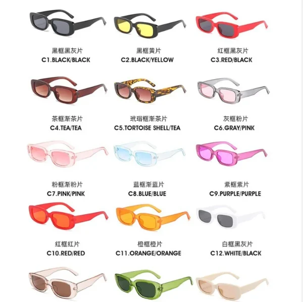 2023 Rectangle Sunglasses Gafas De Sol Rectangulares Lentes De Sol Para Mujer Vintage Small square Sun Glasses UV protection Gla - Image 6