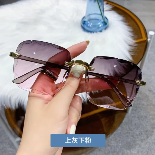 High Quality 2025 Rimless Sunglasses Trendy Shades for Women Fashion Sunglasses UV protection - Image 3
