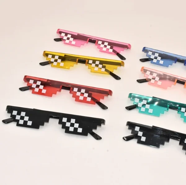 Thumbs up Sunglasses Pixelated Funny Mosaic Glasses for Party Club Bar Photo Sunglasses Decoration - Image 2