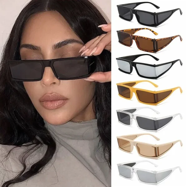 Small Rectangle Sunglasses New Women Sunglasses Retro Punk Style Sun Glasses UV400 Shades Outdoor Eyewear - Image 2