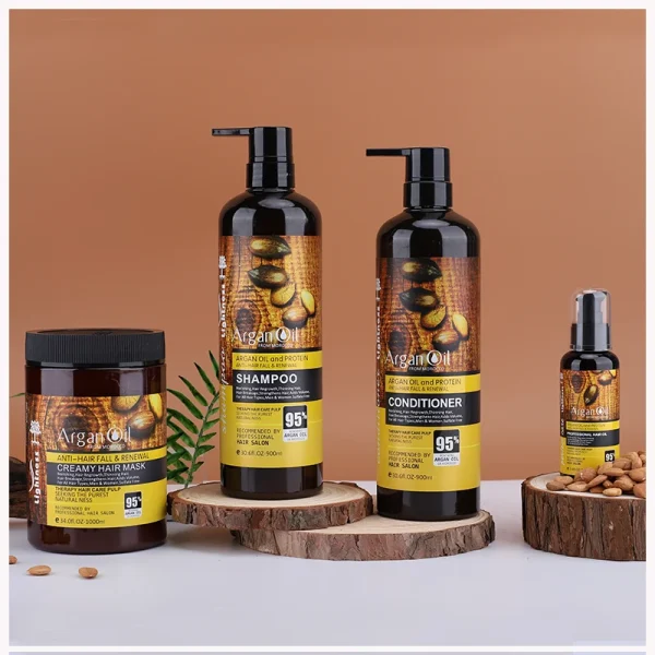 China Manufacturer Hair Care Growth Repair OEM Organic Morocco Argan Oil Hair Shampoo and Conditioner - Image 3