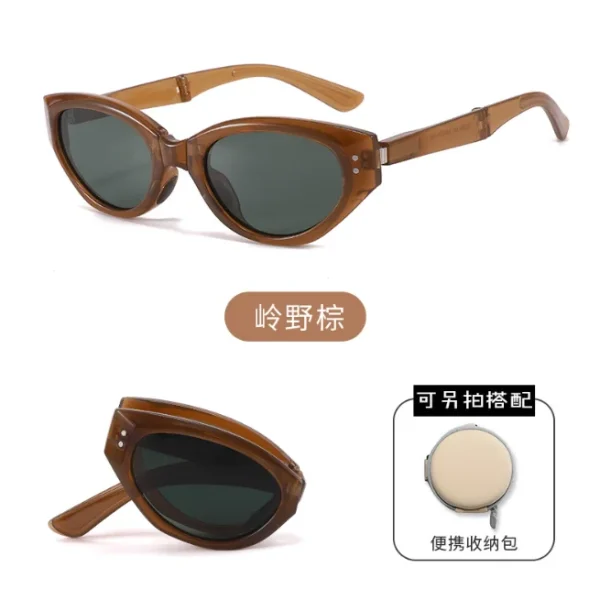 Cat Eye Foldable Sunglasses for Women Men Polarized UV 400 Protection Folding Sun Glasses 2025 Fashion Eyewear - Image 2