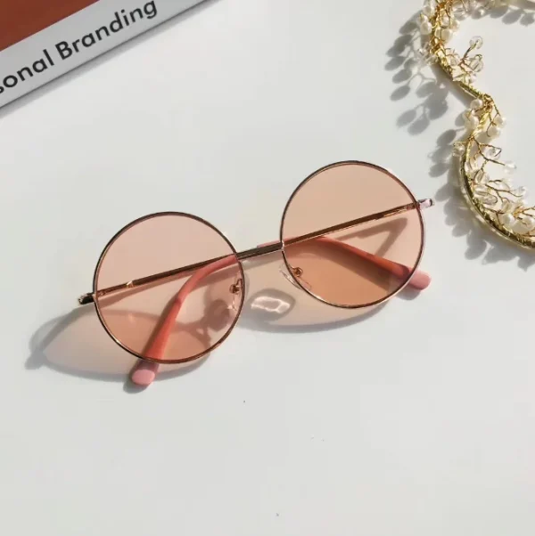 2024 Kids Round Sunglasses With Metal Frame Boy Cute Uv400 Shades Custom logo Round Sunglasses for Children - Image 6