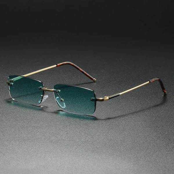 Lmamba 9074 Custom Luxury Cut Rimless Sunglasses 2025 Men Women Retro Rectangle Frameless Sun Glasses - Image 6