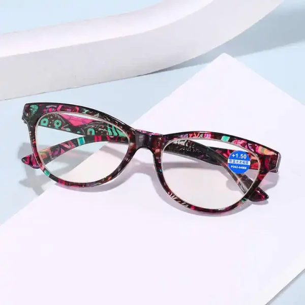 2123 Anti-blue Light Ladies Reading Glasses Fashion Printing Clear Presbyopia Eyeglasses With Degree +1 +1.5 +2 +2.5+4 Wholesale