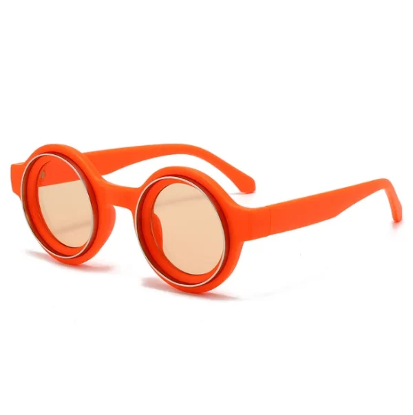 Round Sunglasses for Men and Women Small Frame Sun Glasses Punk Star Y2k Vintage UV400 Eyewear - Image 4