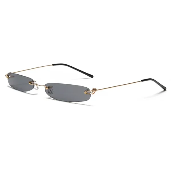 Narrow Sunglasses Men Rimless Summer 2025 Red Blue Black Rectangular Sun Glasses for Women Small Face Shades - Image 6