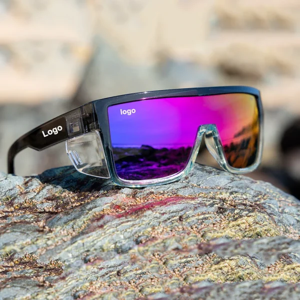Lmamba Custom Luxury Brand Designer Z87 Safety Sunglasses Wholesale Oversized Shield Mirror Sunglasses Men Women