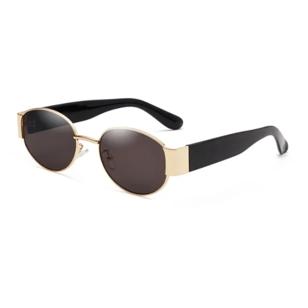 Retro Oval Sunglasses Small Metal Sunglasses for Women Men Trendy Fashion Sun Glasses UV400 Shades - Image 4