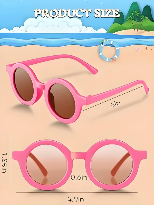 Kids Sunglasses Cute Round Sunglasses Toddler Glasses for Kids Boys Girls Beach Outdoor Sports - Image 5