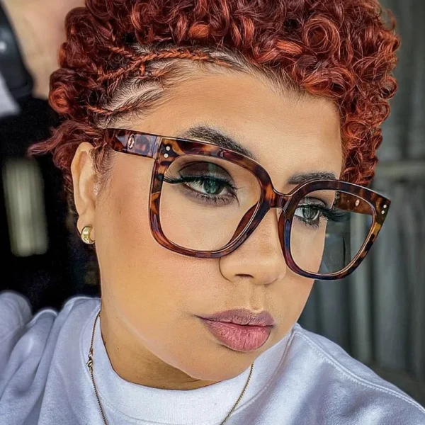 234 Newest Big Square Glasses Frame Designer Rivet Anti Blue Light Glasses Women Trendy Eyeglasses Frame for Prescription - Image 3