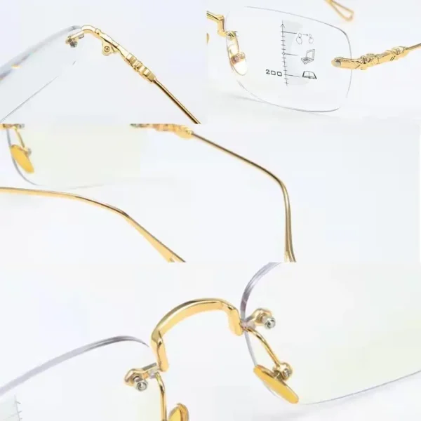LMA 1815 New Rimless Eyewear Blue Light Blocking High Quality Metal Multifocal HD Lens Fashion Unisex Reading Glasses 2024 - Image 5