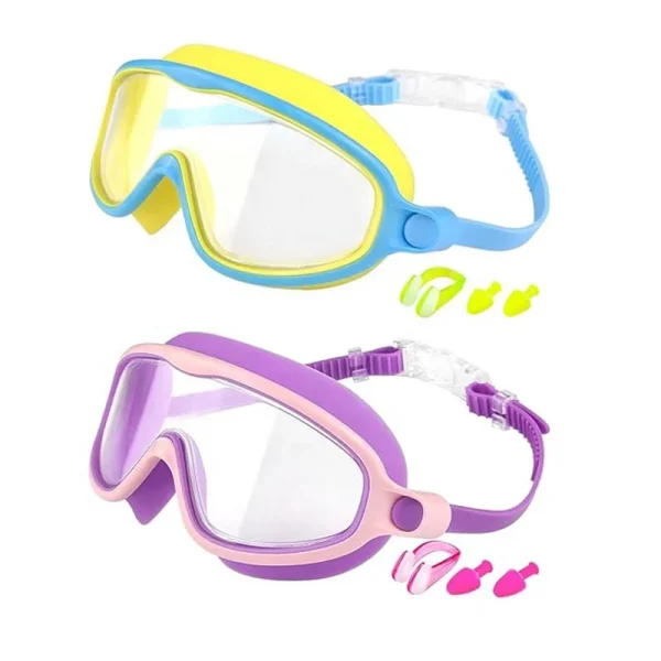 Professional Wide Vision Anti Fog Swimming Goggles No Leaking UV Protection Adjustable Swim Goggles for Kids
