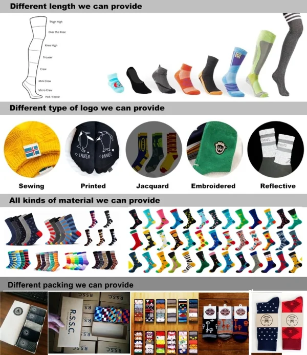 Custom Socks logo Fashion Man Dress Happy Unisex Organic Cotton Novelty Unisex Funny Socks for Men - Image 6