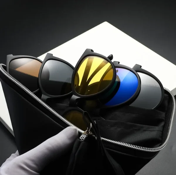 5 in 1 Clip on Magnetic Sunglasses Adult Polarized Eyewear Outdoor Polarized Sports Sunglasses for Men 2024 - Image 2