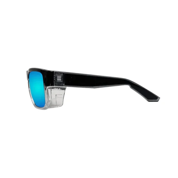 LMA Top Selling Sports ANSI Z87+ High Quality Custom Shades Removable Shield Frame Square Mirror Blue Lens Safety Sunglasses - Image 4
