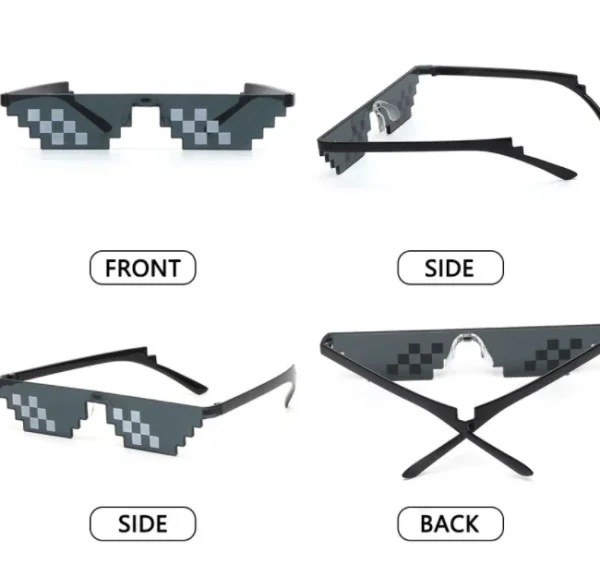 2022 NEW Mosaic Sunglasses Trick Toy Thug Life Glasses Deal With It Glasses Pixel Black Mosaic Sunglasses Cool Jokes Funny Toys - Image 6