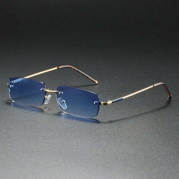 Lmamba 9074 Custom Luxury Cut Rimless Sunglasses 2025 Men Women Retro Rectangle Frameless Sun Glasses