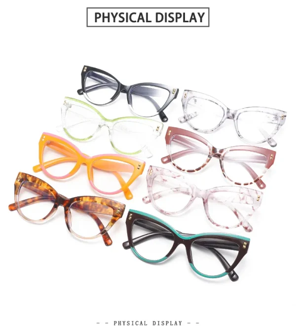 7727  Retro Cat Eye Design Glasses Fashion Spike Trendy Anti Blue Light Eyeglasses Ins Optical Frames 2023 - Image 6