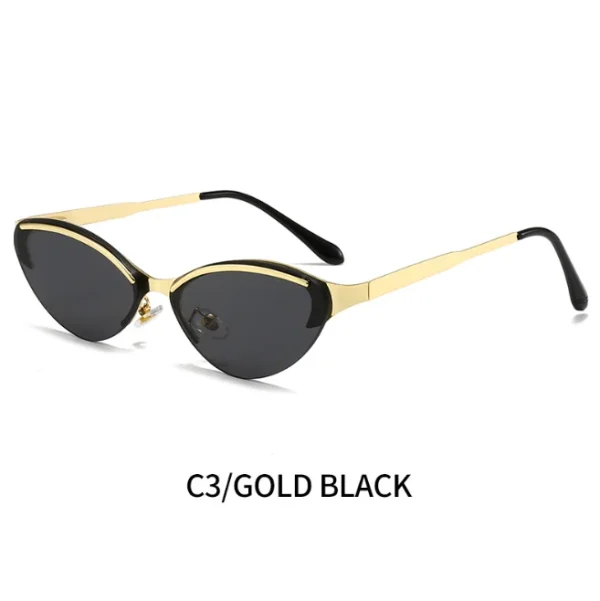Retro Half Frame Cat Eye Sunglasses Women Vintage Cateye Female Gradient Shades UV400 Eyewear Ladies - Image 4