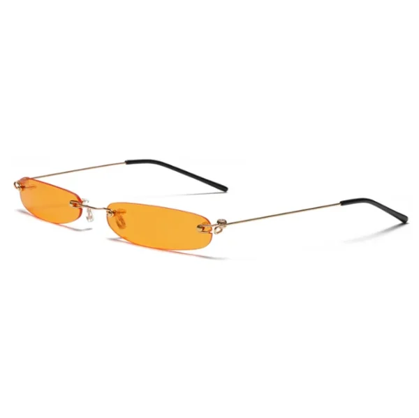Narrow Sunglasses Men Rimless Summer 2025 Red Blue Black Rectangular Sun Glasses for Women Small Face Shades - Image 5