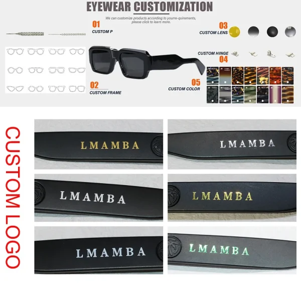 LMA 2406 Hot Sales Polarized Blue Lens Women Fashion Thick Square Brown Frame Luxury Acetate Man Shades High Quality Sunglasses - Image 6