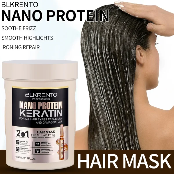 Customizable 1000ml Nano Keratin Hair Mask Hair Repair Protect Color Prevent Hair Loss Smoothing Conditioner - Image 3