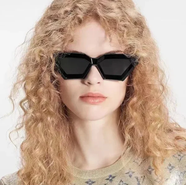 Triangle Sunglasses Men Women Square Thick Frame Y2K Sun Glasses Fashion Design UV400 Cat Eye Eyewear - Image 2