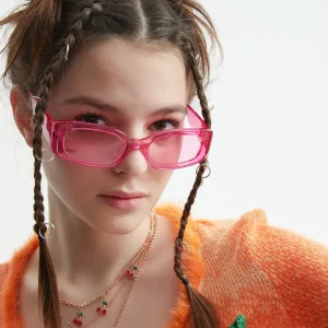 2025 New Small Square Frame Sunglasses Candy Color Transparent Sun Glasses  Colorful Ocean Piece Rectangle Shades