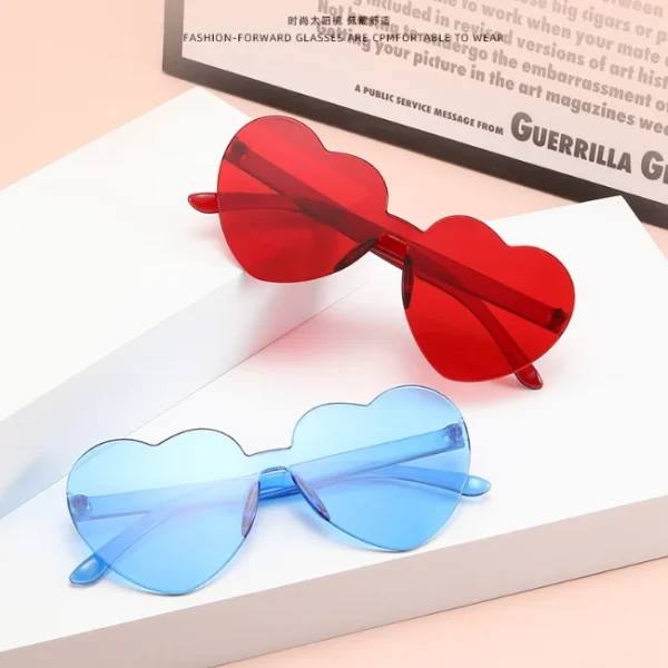 Kids pink Lens Sunglasses Cute Colored Glasses for Boys and Girls Heart Frame Baby Children Sunglasses - Image 4