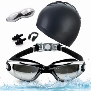 2024 Cap Nose Clip Earplug Hat Packages Swim Goggles With Nose Cover Goggles Natacion Swimming Goggles Adults No Leaking