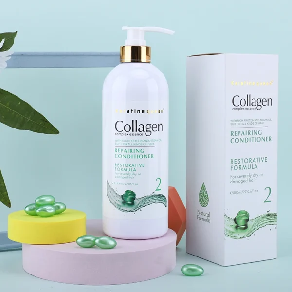 Wholesale Private Label Professional Salon 750ml Collagen Anti-dandruff Shampoo Hair Repairing Shampoo and Conditioner Set - Image 2