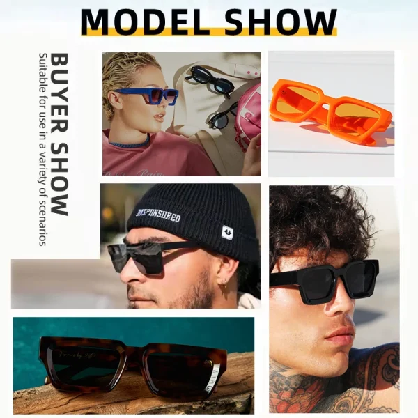 Custom Logo Designer Square Brand Shades Women Fashion Classic Retro Eyewear Vintage Small Frame 2024 Sunglasses Men - Image 3