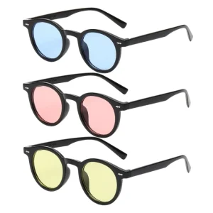 New Design Fashion Sunglasses Men Women Driving Round Pink Sun Glasses Custom Logo Vintage Sunglasses