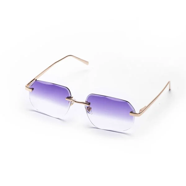Lmamba Custom Europe Hot Selling Cut Edge Men High Quality Metal Sunglasses UV400 Gradient Shades Rimless Polygon Sun Glasses - Image 4