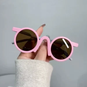 2023428 Custom Toddler Shades Sun Glasses Colorful Matt Round Sunglasses Baby Cute Kids Sunglasses 2023