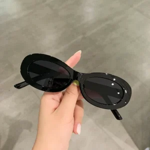Retro Oval Sunglasses Men Women Vintage Fashion Small Frame Round Sun Glasses Classic Black White Shades
