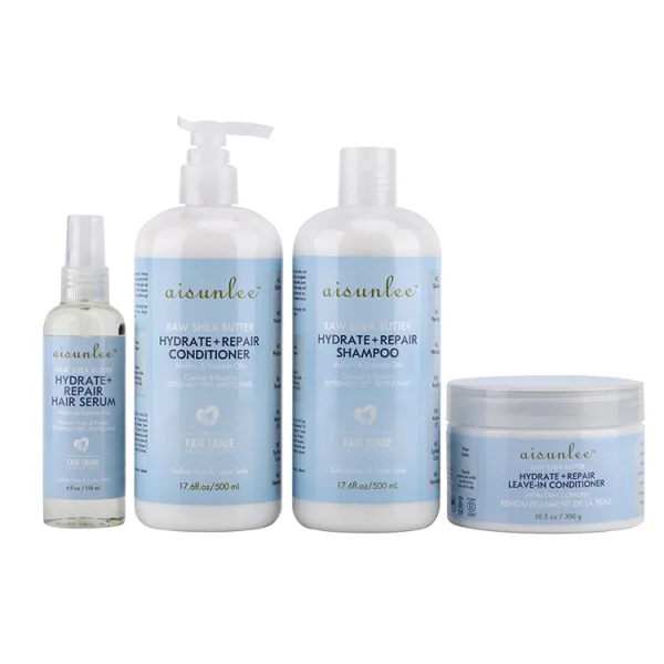 Private Label Shea Butter Hair Care Sets Repair & Hydrate Moisturizing Shampoo and Conditioner