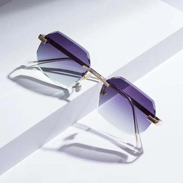 Lmamba Custom High Quality Rimless Metal Sunglasses Men Europe Luxury Brand Designer Sun Shades Glasses 2025